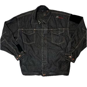 Vintage FUBU Jeans Denim Jacket Men's Size 2XL Black Hip Hop Oversized Retro